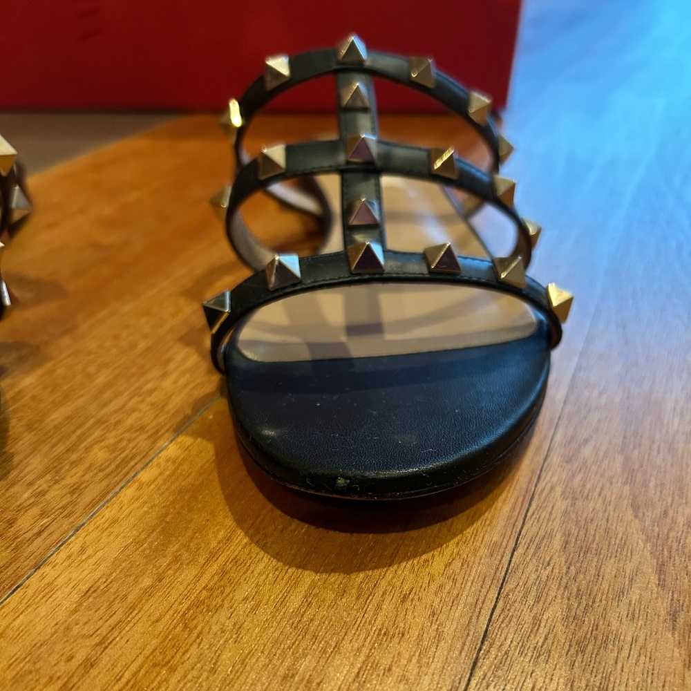 Valentino Garavani Rockstud Caged Flat Slide Sandals